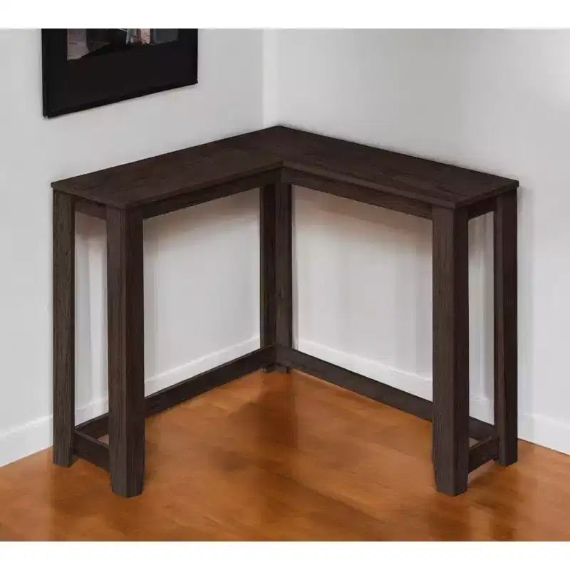 HomeRoots 36 Table console d'angle en bois massif Espresso vieilli