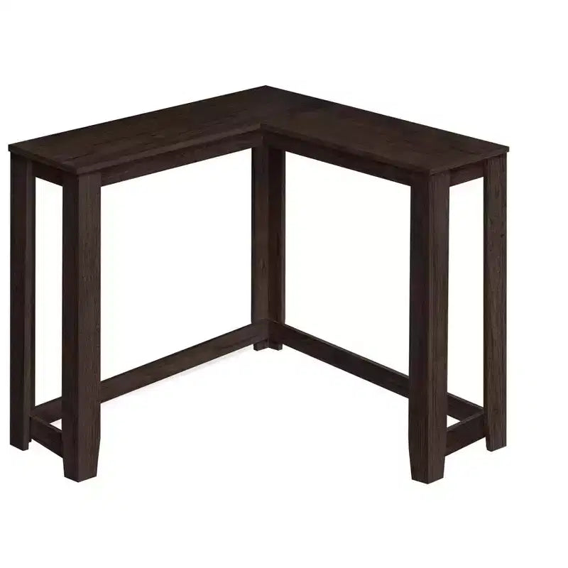 HomeRoots 36 Table console d'angle en bois massif Espresso vieilli
