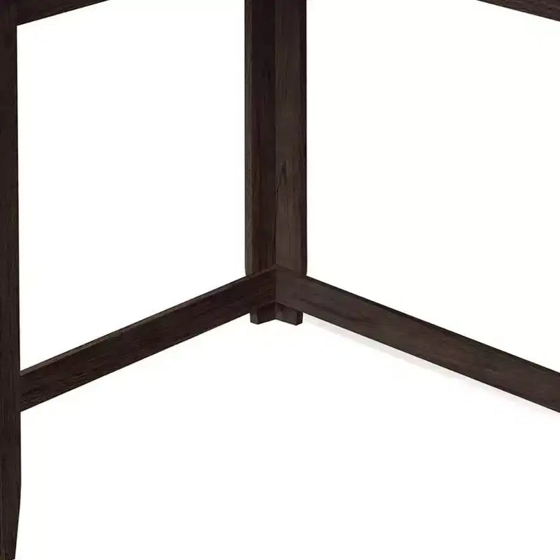 HomeRoots 36 Table console d'angle en bois massif Espresso vieilli