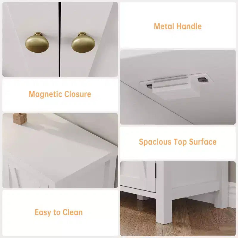 Meuble à chaussures avec 3 portes, armoire à chaussures autoportante à 4 niveaux pour entrée
