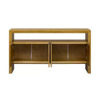 Luxystar Meuble Buffet Moderne avec 4 Portes et Étagère Ouverte, Console, Naturel