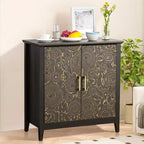Sideboard Buffet Cabinet with Storage, Modern Storage Cabinets with Adjustable Shelves, Console Table for Kitchen Dining Room Entryway, Black