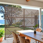 MAYEERTY Paravent en Acier Galvanisé Diviseur d'Intérieur et d'Extérieur Paravent Décoratif Autoportant pour Balcon Jardin 1 pièce