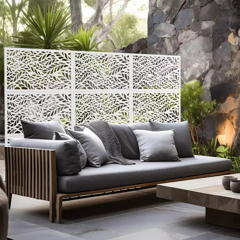 MAYEERTY Paravent en Acier Galvanisé Diviseur d'Intérieur et d'Extérieur Paravent Décoratif Autoportant pour Balcon Jardin 1 pièce