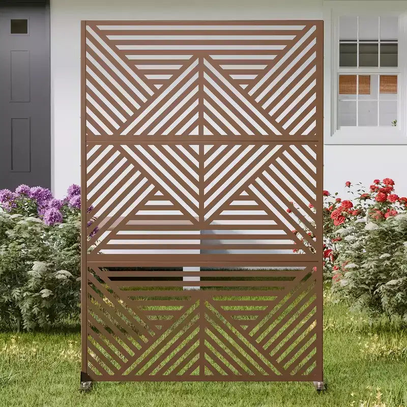 MAYEERTY Paravent en Acier Galvanisé Diviseur d'Intérieur et d'Extérieur Paravent Décoratif Autoportant pour Balcon Jardin 1 pièce