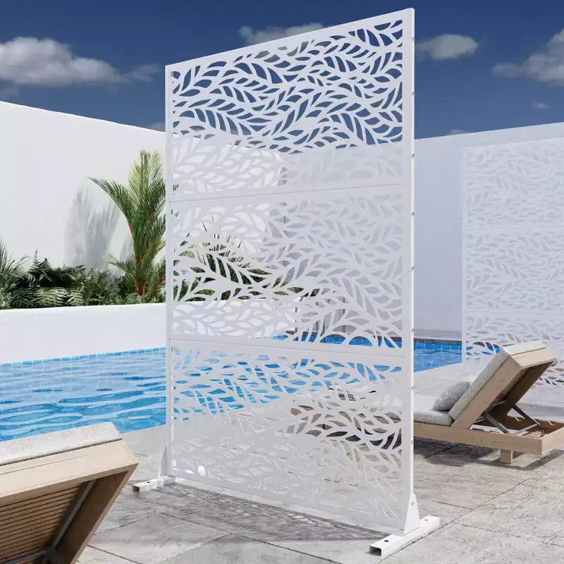 MAYEERTY Paravent en Acier Galvanisé Diviseur d'Intérieur et d'Extérieur Paravent Décoratif Autoportant pour Balcon Jardin 1 pièce