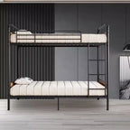 Coolmee Lit superposé jumeau sur jumeau, Lits superposés en métal avec barrières de sécurité et échelle intégrée, Convertible en 2 cadres de lit pour enfants et adolescents