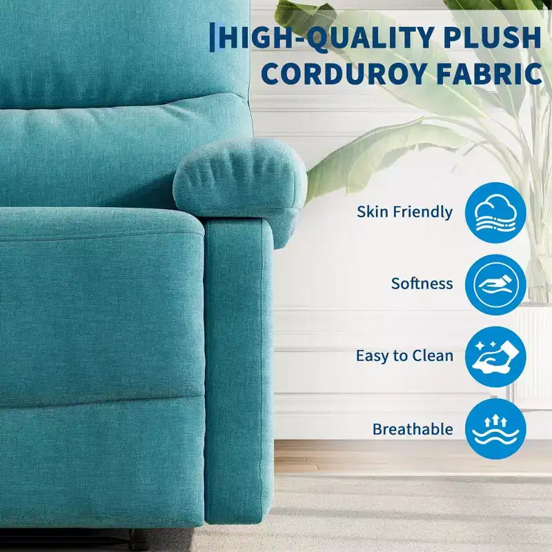 GustoWave Fauteuil inclinable manuel en tissu avec poche latérale, canapé simple réglable avec support dorsal ergonomique pour chambre d'enfant