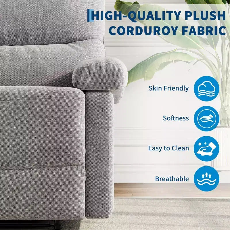 GustoWave Fauteuil inclinable manuel en tissu avec poche latérale, canapé simple réglable avec support dorsal ergonomique pour chambre d'enfant