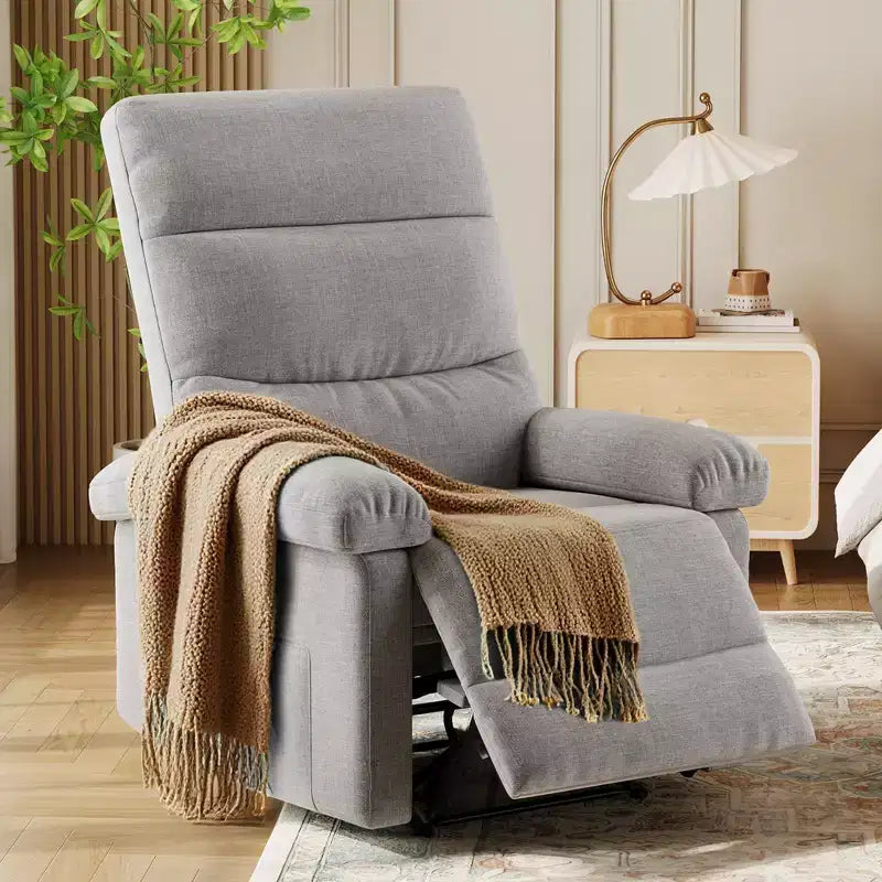 GustoWave Fauteuil inclinable manuel en tissu avec poche latérale, canapé simple réglable avec support dorsal ergonomique pour chambre d'enfant