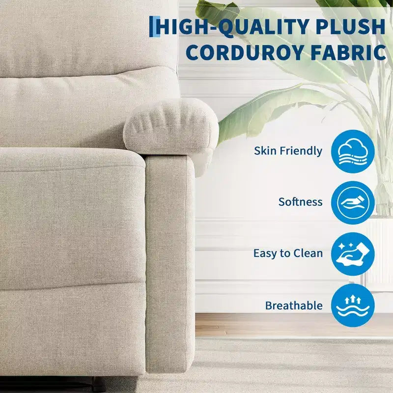 GustoWave Fauteuil inclinable manuel en tissu avec poche latérale, canapé simple réglable avec support dorsal ergonomique pour chambre d'enfant