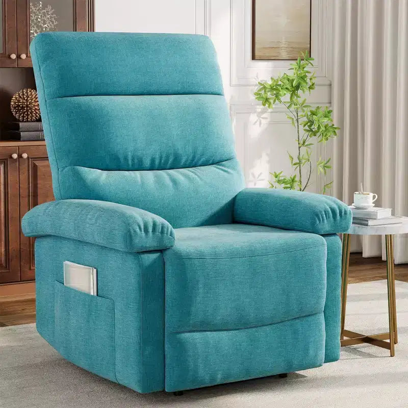 GustoWave Fauteuil inclinable manuel en tissu avec poche latérale, canapé simple réglable avec support dorsal ergonomique pour chambre d'enfant