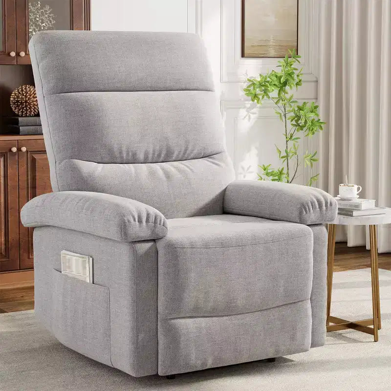 GustoWave Fauteuil inclinable manuel en tissu avec poche latérale, canapé simple réglable avec support dorsal ergonomique pour chambre d'enfant