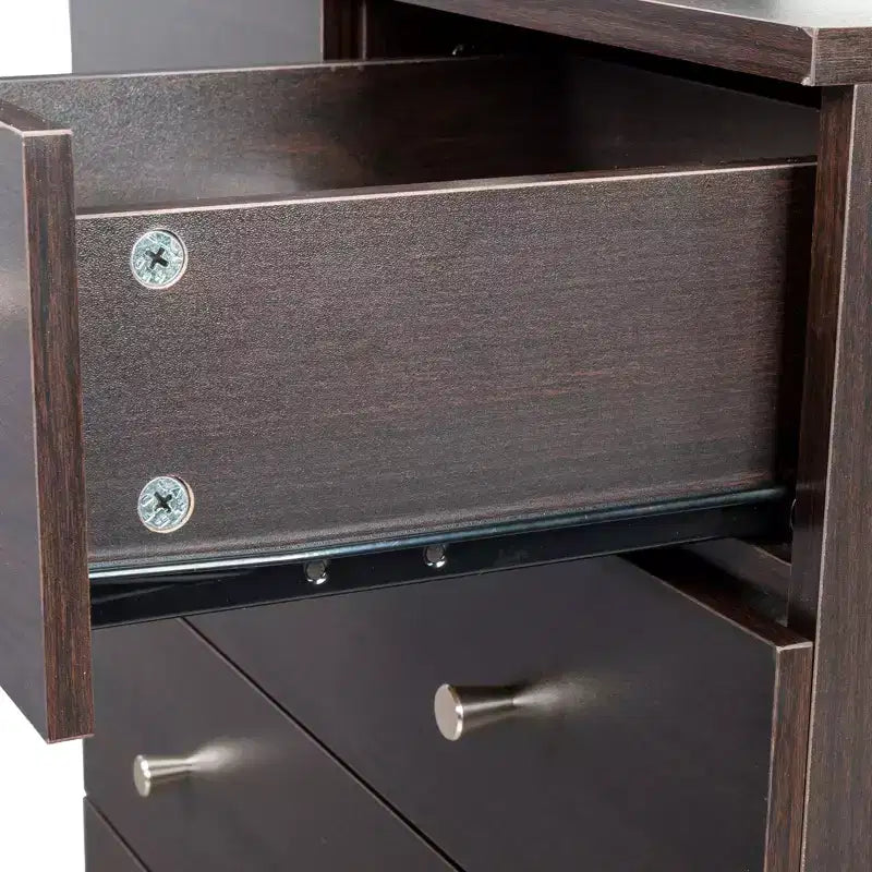 Commode Karl Home 7 tiroirs en panneaux de particules gris, 66 cm de large