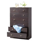 Commode Karl Home 7 tiroirs en panneaux de particules gris, 66 cm de large