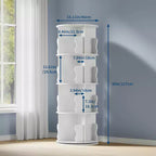 Étagère à Livres Pivotante, Bibliothèque sur Pied à 4 Niveaux avec Rangement, Petite Bibliothèque Rotative de 127 cm de Haut pour Chambre et Salon à Petit Espace