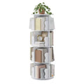 Rotating Bookshelf, 4 Tier Floor Standing Bookcase with Storage Rack, 50 Tall Small Revolving Bookcase for Small Space Bedroom Living Room