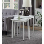HomeStock 26.25 in.H White Color Rectangle Wood Table Top End Table 1 -piece