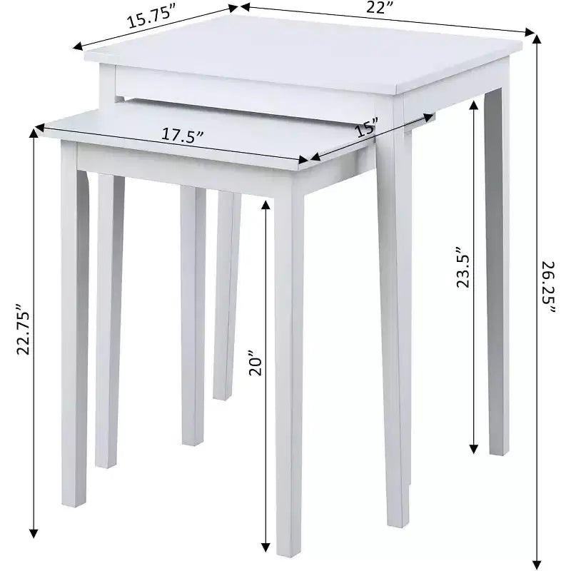 HomeStock Table d'appoint rectangulaire de 26,25 po H en bois blanc 1 pièce