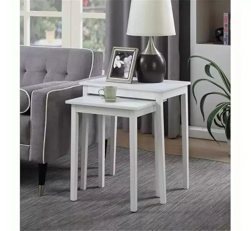 HomeStock Table d'appoint rectangulaire de 26,25 po H en bois blanc 1 pièce