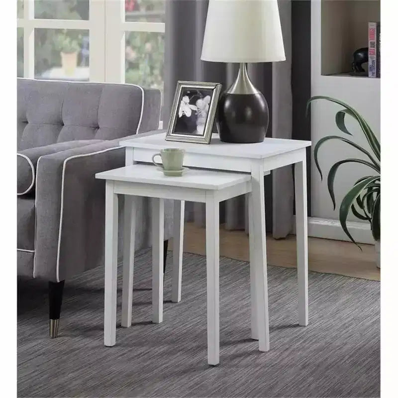 HomeStock Table d'appoint rectangulaire de 26,25 po H en bois blanc 1 pièce