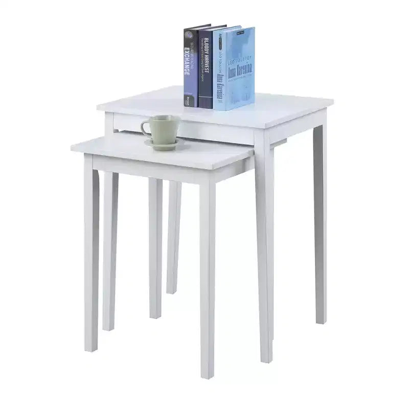 HomeStock Table d'appoint rectangulaire de 26,25 po H en bois blanc 1 pièce