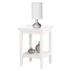 HomeStock Table d'appoint rectangulaire de 26 po de hauteur en bois de couleur blanche - 1 pièce