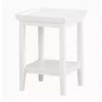 HomeStock Table d'appoint rectangulaire de 26 po de hauteur en bois de couleur blanche - 1 pièce