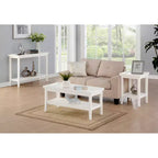 HomeStock Table d'appoint rectangulaire de 26 po de hauteur en bois de couleur blanche - 1 pièce
