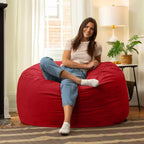 Jaxx Saxx de 4 pieds - Grand pouf rond pour adultes - Velours luxuriant