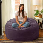 Jaxx Saxx de 4 pieds - Grand pouf rond pour adultes - Velours luxuriant