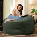 Jaxx Saxx de 4 pieds - Grand pouf rond pour adultes - Velours luxuriant