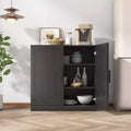 MAYEERTY Freestanding Storage Cabinet Wooden Decorative Cabinets for Home, Office, Small Space, Black, 31*31*16in