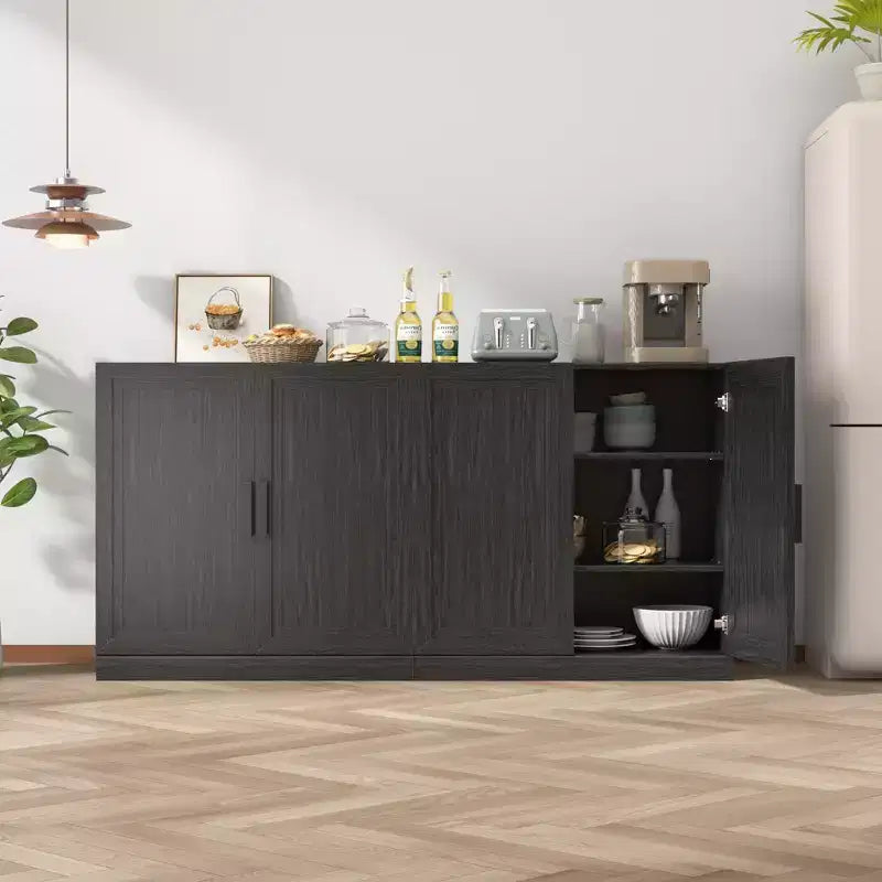 MAYEERTY Armoire de rangement autonome en bois, meuble de rangement décoratif pour la maison, le bureau, les petits espaces, noir, 31*31*16 po