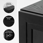 MAYEERTY Armoire de rangement autonome en bois, meuble de rangement décoratif pour la maison, le bureau, les petits espaces, noir, 31*31*16 po