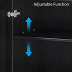 MAYEERTY Armoire de rangement autonome en bois, meuble de rangement décoratif pour la maison, le bureau, les petits espaces, noir, 31*31*16 po
