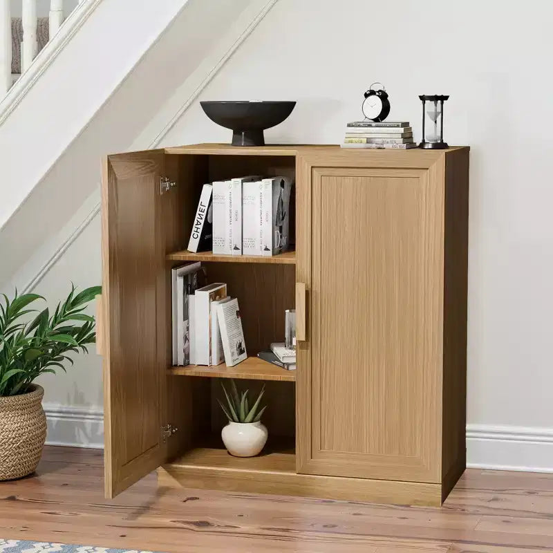 MAYEERTY Meuble de rangement autoportant en bois, pour la maison, le bureau, les petits espaces, marron, 36*31*16in