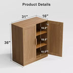 MAYEERTY Meuble de rangement autoportant en bois, pour la maison, le bureau, les petits espaces, marron, 36*31*16in