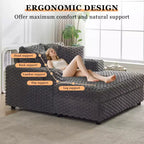 Chaise longue d'intérieur, fauteuil de lecture confortable rembourré avec oreillers, grand canapé-lit moderne et confortable pour salon et chambre à coucher