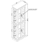 Vitrine d'exposition en verre éclairée avec cadre en bois - Rangement élégant en verre pour vins, jouets et objets de collection - Parfait pour le salon, la cuisine - CHÊNE
