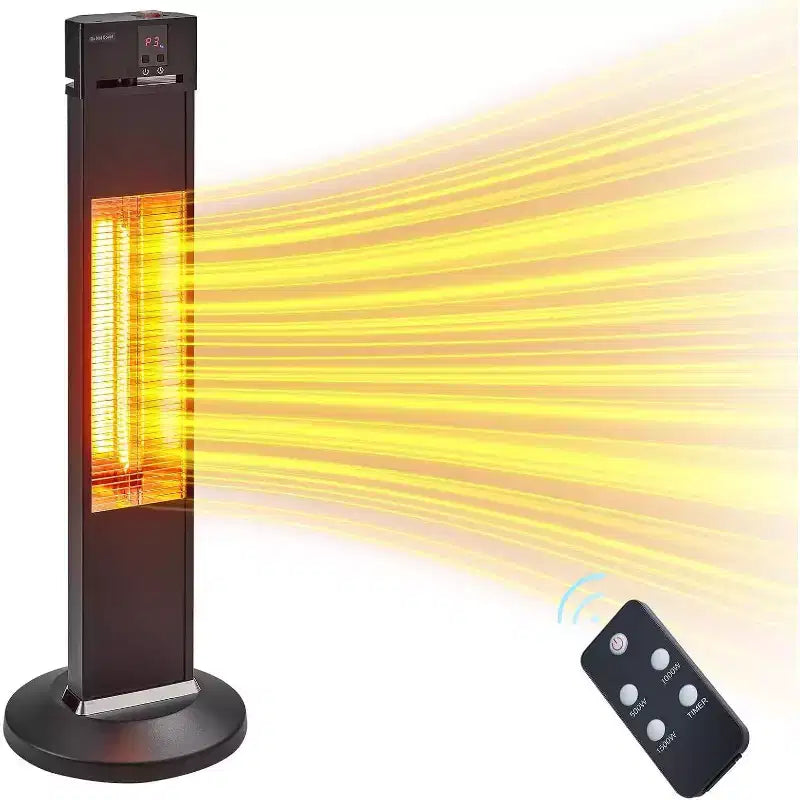 Acekool Portable Infrared Heater - 3 Heat Settings, Remote & Timer, IP34 Weather Resistance for Patio Deck Backyard