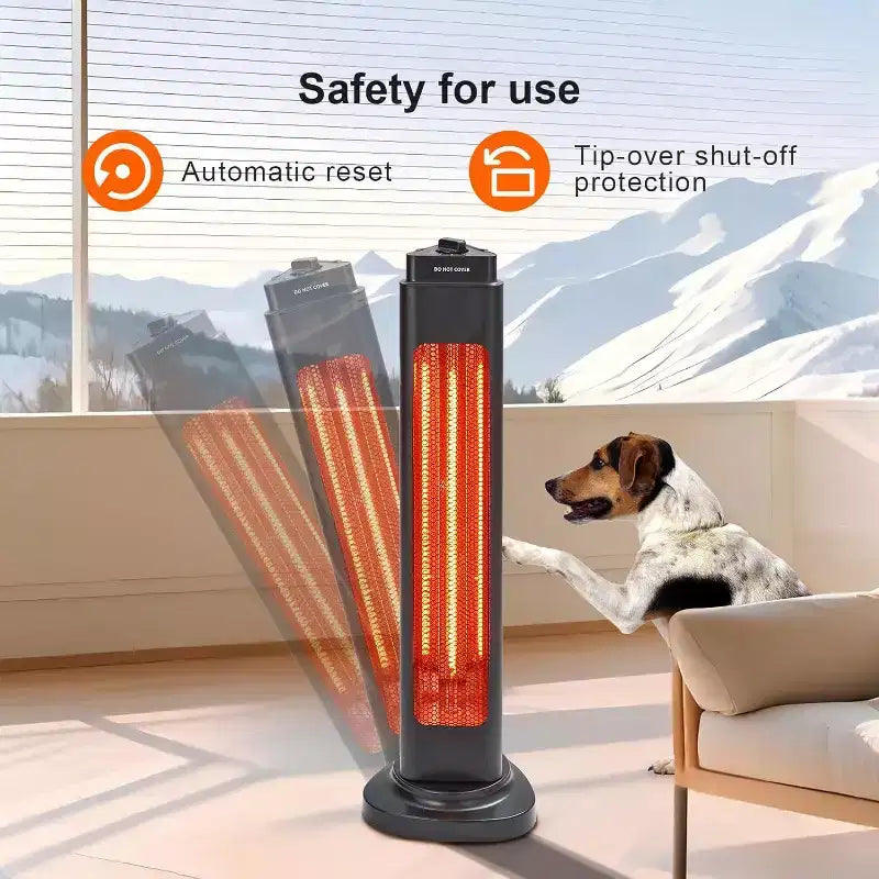 Chauffage de terrasse infrarouge d'extérieur Acekool, 3 niveaux de chauffe (500 W/1000 W/1500 W), chauffage électrique de 35 pouces avec télécommande et minuterie, étanche, silencieux.