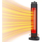 Chauffage de terrasse infrarouge d'extérieur Acekool, 3 niveaux de chauffe (500 W/1000 W/1500 W), chauffage électrique de 35 pouces avec télécommande et minuterie, étanche, silencieux.