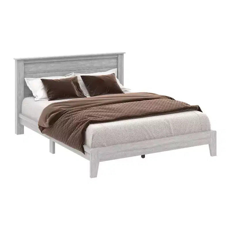 Lit Galano Queen Tiena Lencia avec tête de lit Chêne gris poussière