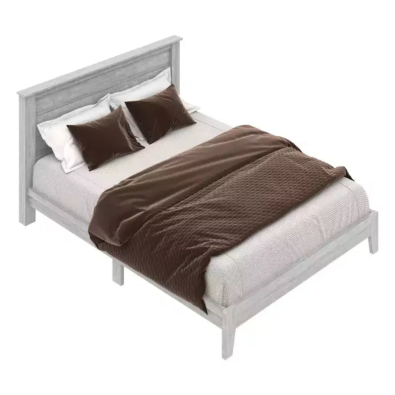 Lit Galano Queen Tiena Lencia avec tête de lit Chêne gris poussière