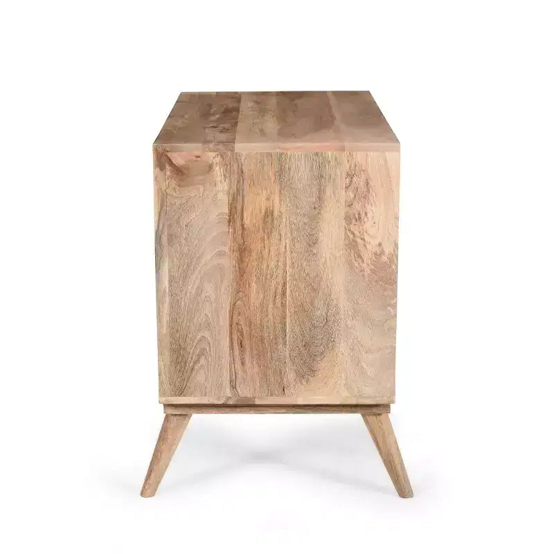 Meuble d'appoint ModernLuxe avec 2 tiroirs, buffet de rangement en bois de manguier à grain naturel