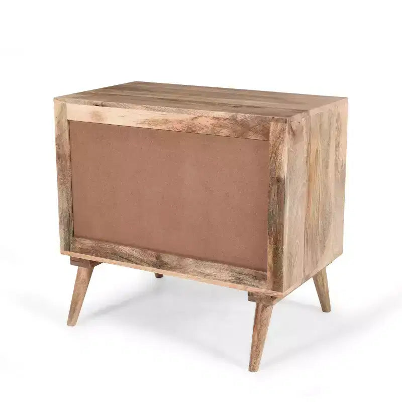 Meuble d'appoint ModernLuxe avec 2 tiroirs, buffet de rangement en bois de manguier à grain naturel