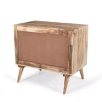 Meuble d'appoint ModernLuxe avec 2 tiroirs, buffet de rangement en bois de manguier à grain naturel