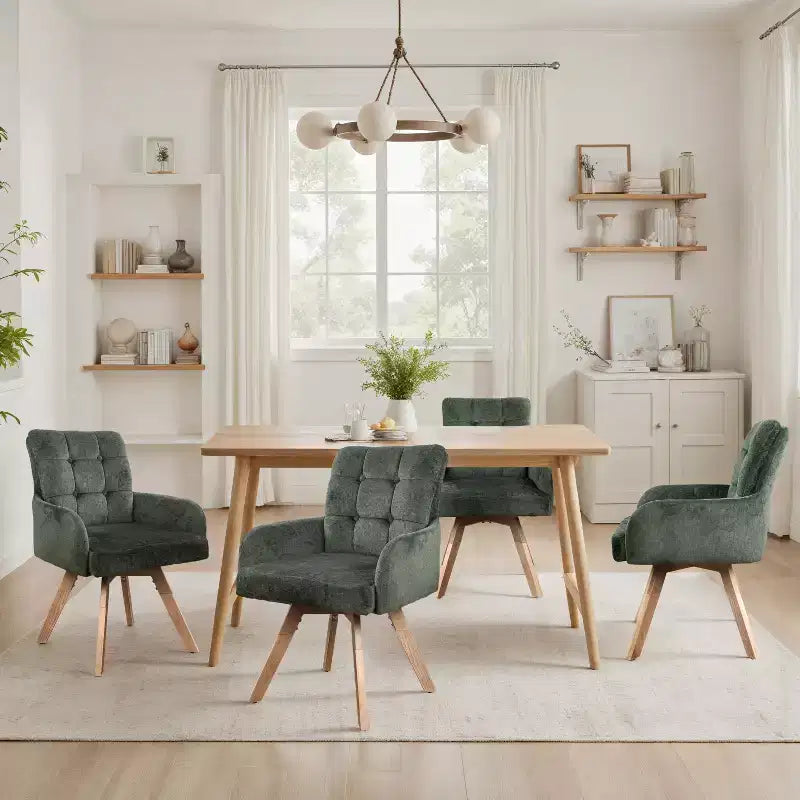 Chaises de salle à manger pivotantes en tissu Art Leon, lot de 2