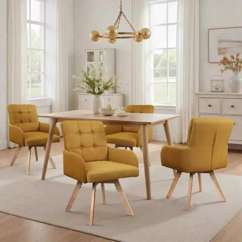 Chaises de salle à manger pivotantes en tissu Art Leon, lot de 2